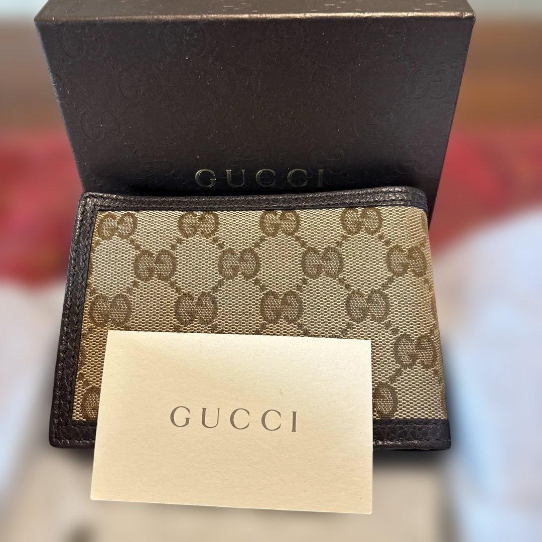 お値下げしました❗️GUCCI GGキャンバス 二つ折り財布