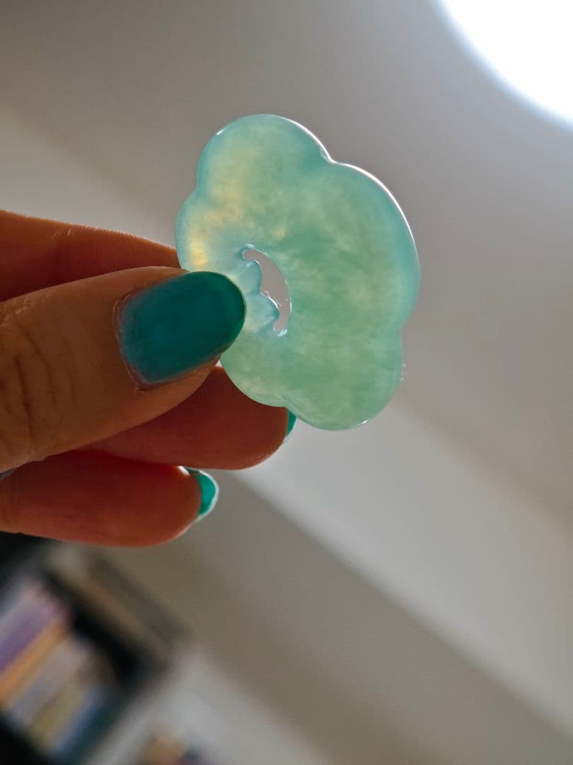 天然石軟玉/翡翠/和田玉パワーストーン 天青凍 ペンダントトップ 氷種 守護石