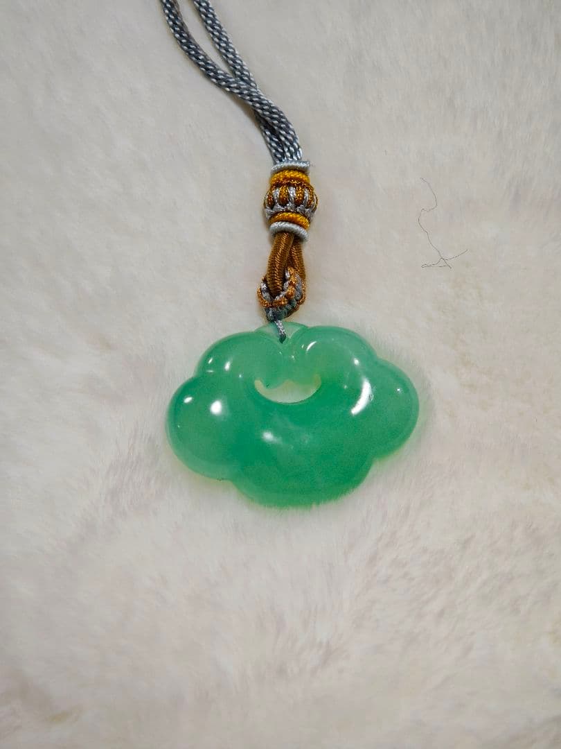 天然石軟玉/翡翠/和田玉パワーストーン 天青凍 ペンダントトップ 氷種 守護石