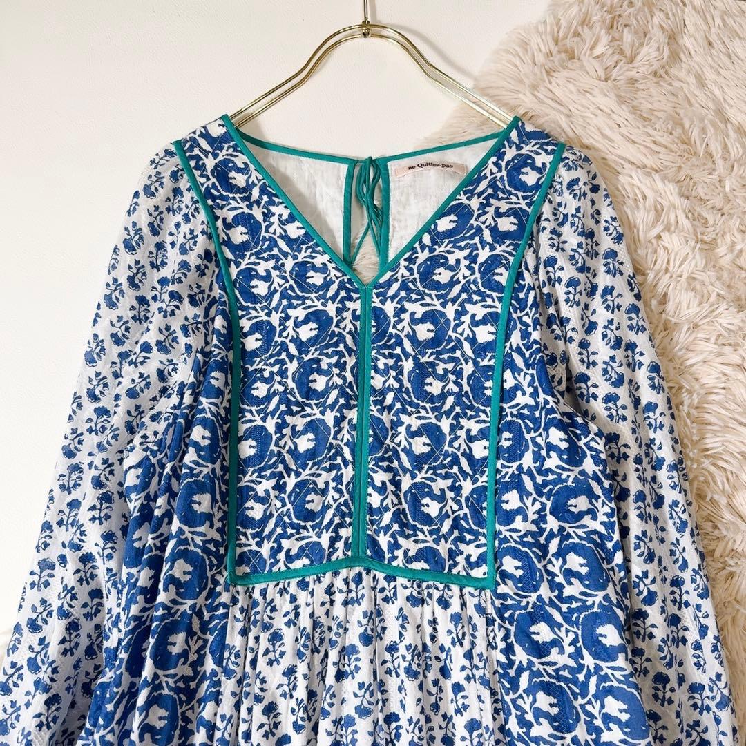 未使用級ꕥヌキテパ 完売 コットンジャガードコンビギャザードレス 桃さん着用