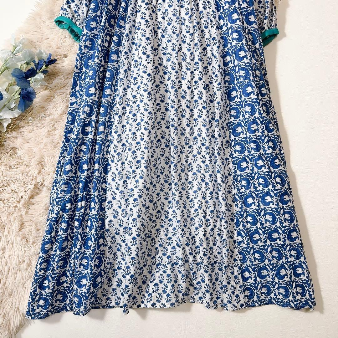 未使用級ꕥヌキテパ 完売 コットンジャガードコンビギャザードレス 桃さん着用