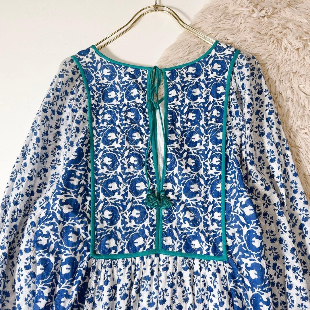 未使用級ꕥヌキテパ 完売 コットンジャガードコンビギャザードレス 桃さん着用