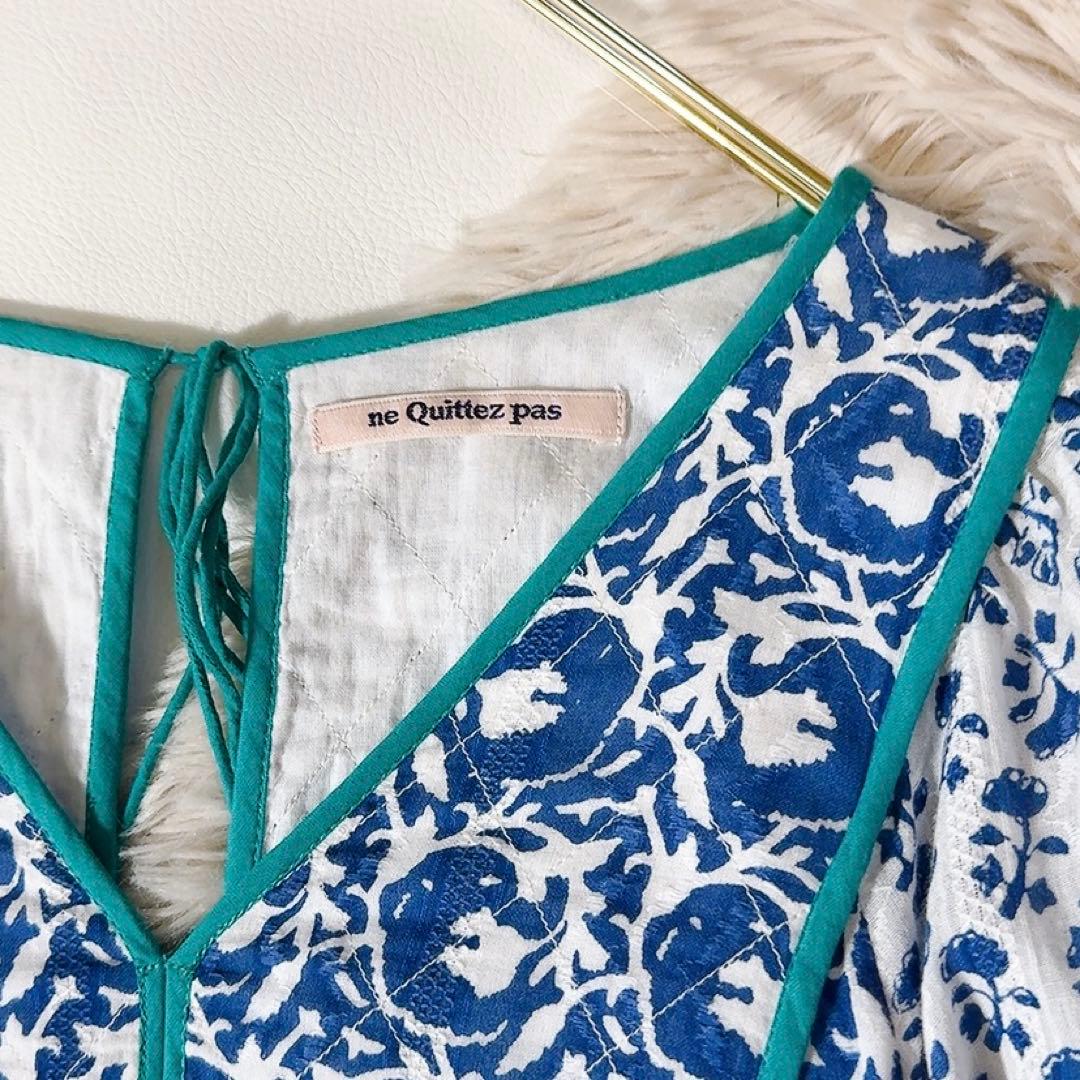 未使用級ꕥヌキテパ 完売 コットンジャガードコンビギャザードレス 桃さん着用