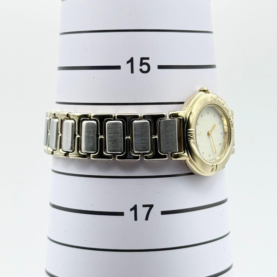 ✨新品電池・稼働✨サンローラン 腕時計 クォーツ ラウンド コンビ 白文字盤