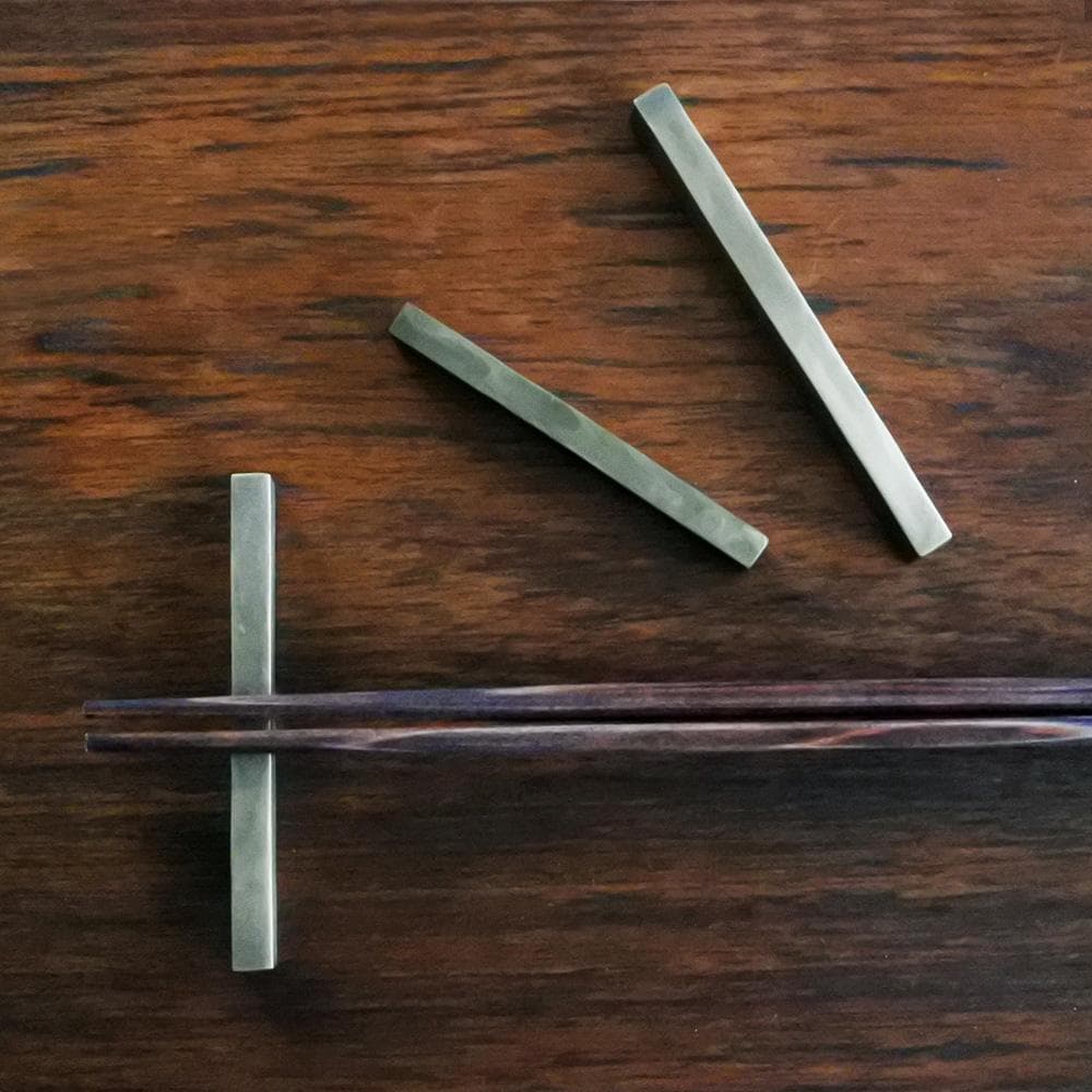 てんてん★真鍮の四角いカトラリーレスト（80mm）15本セット