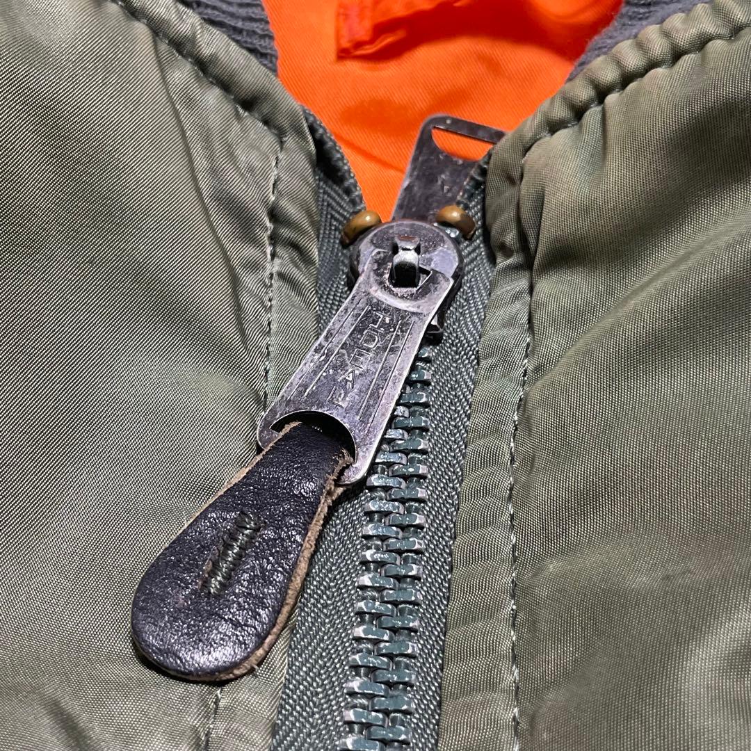 雰囲気抜群 USA製 ALPHA 旧タグ 3本タグ MA-1 フライトジャケット