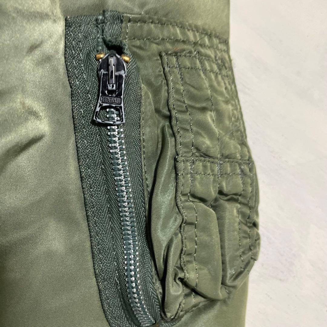 雰囲気抜群 USA製 ALPHA 旧タグ 3本タグ MA-1 フライトジャケット