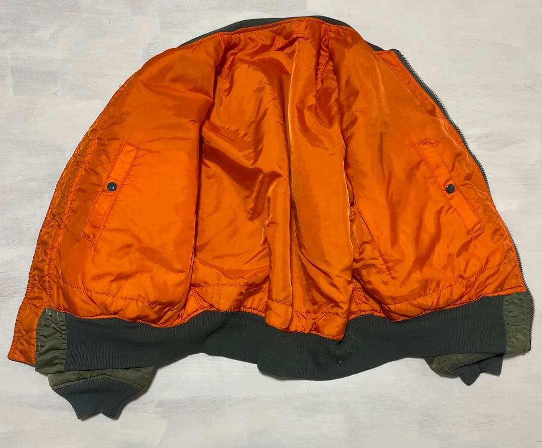 雰囲気抜群 USA製 ALPHA 旧タグ 3本タグ MA-1 フライトジャケット