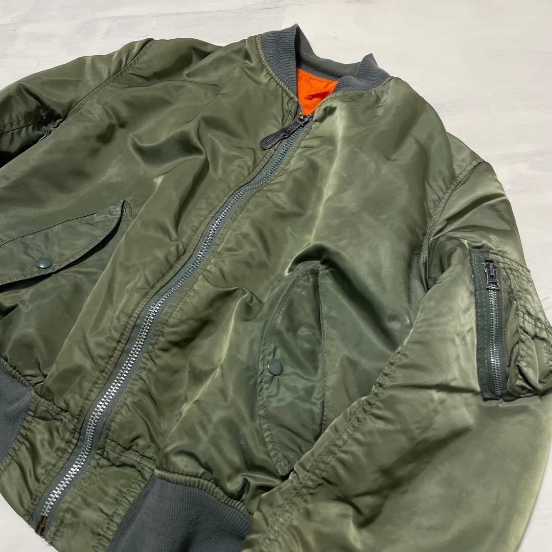 雰囲気抜群 USA製 ALPHA 旧タグ 3本タグ MA-1 フライトジャケット