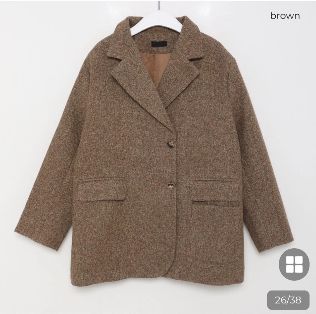 りえブラウン ダブルブレスト チェスターコート nugu uloi
