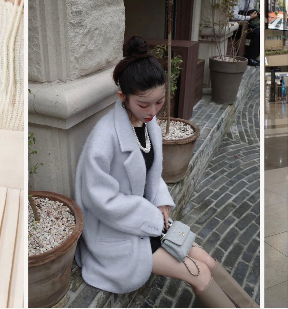 新品タグ付き ダーリッチ シャギーオーバージャケットコート アイボリー