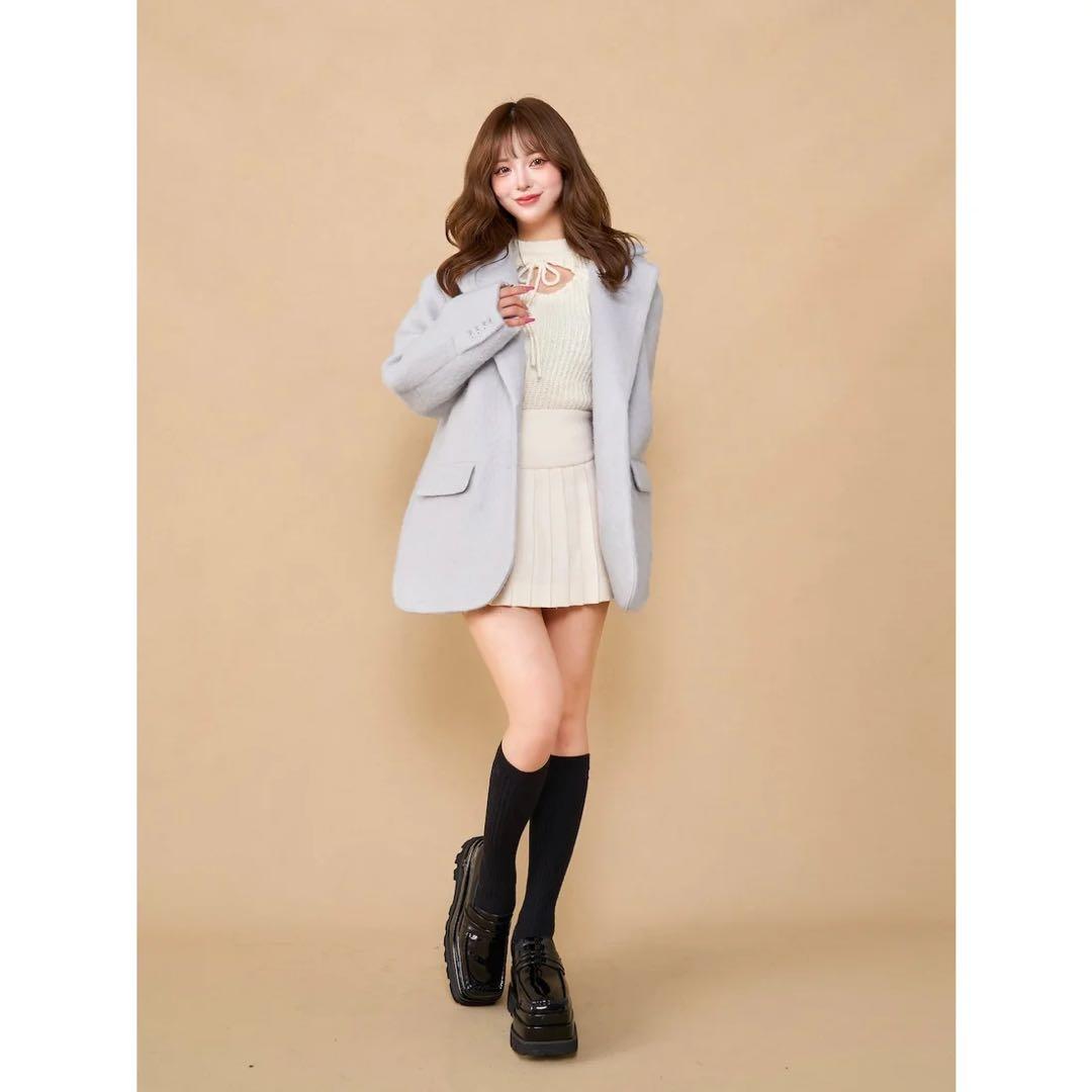 新品タグ付き ダーリッチ シャギーオーバージャケットコート アイボリー