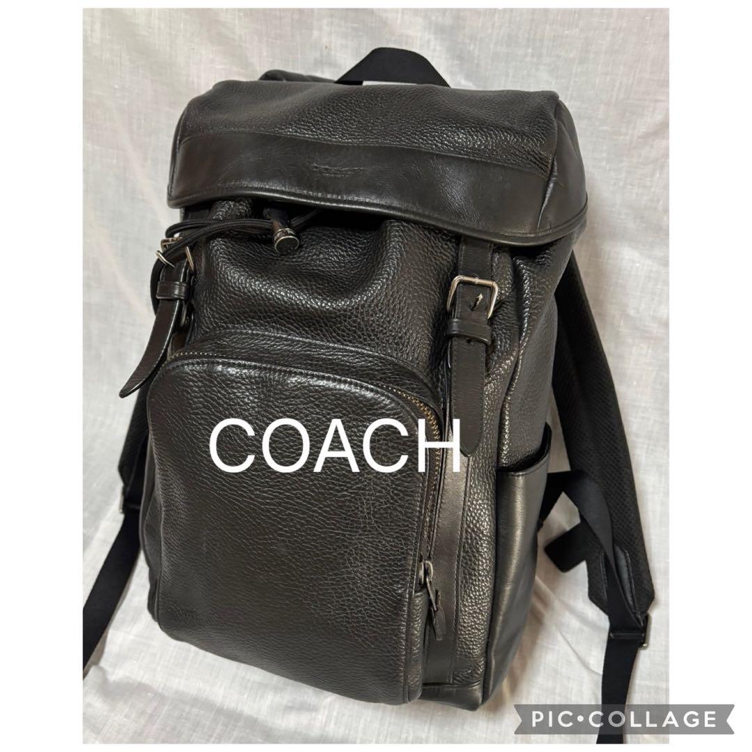 美品　COACH コーチ　ペプルレザーバックパックバックパック　F72311