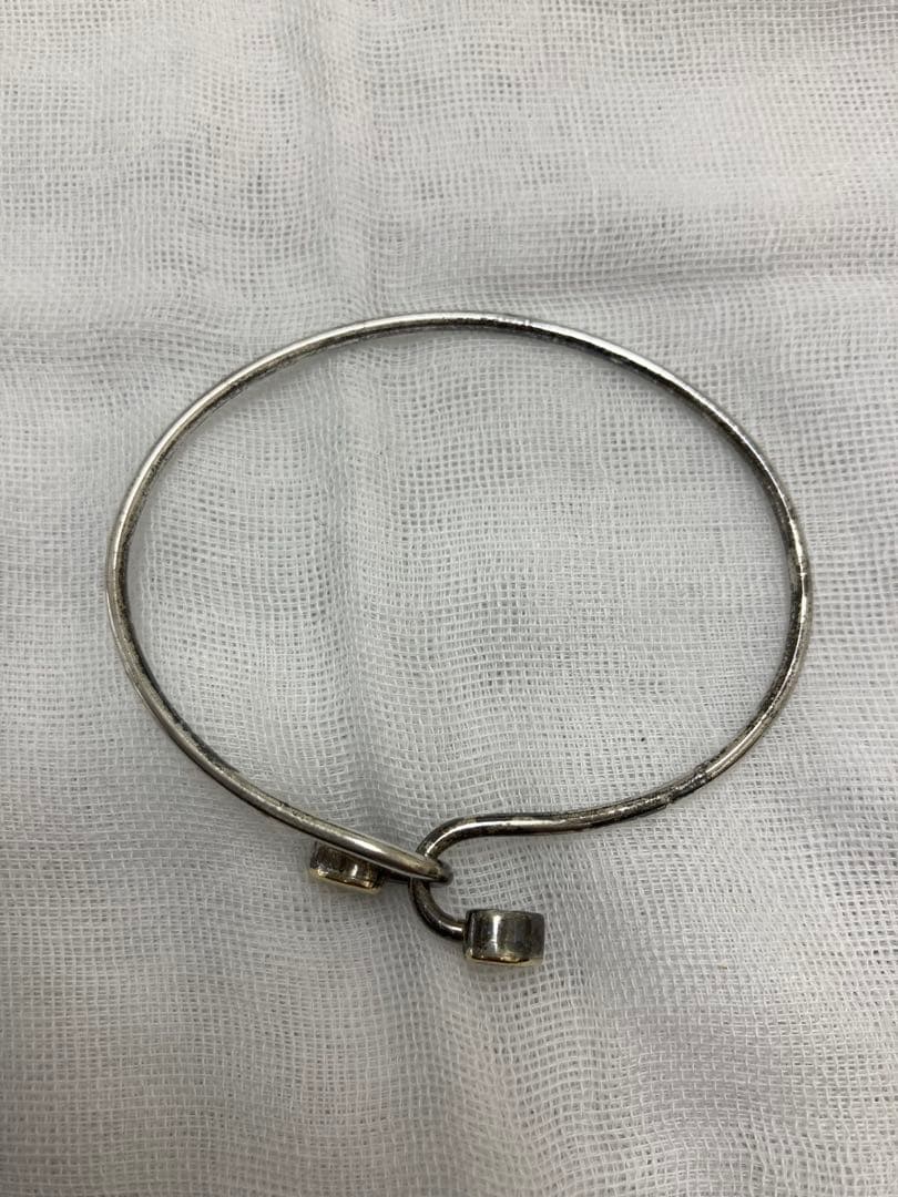ティファニー　ダブルハートフックバングル シルバー×ゴールド ヴィンテージ