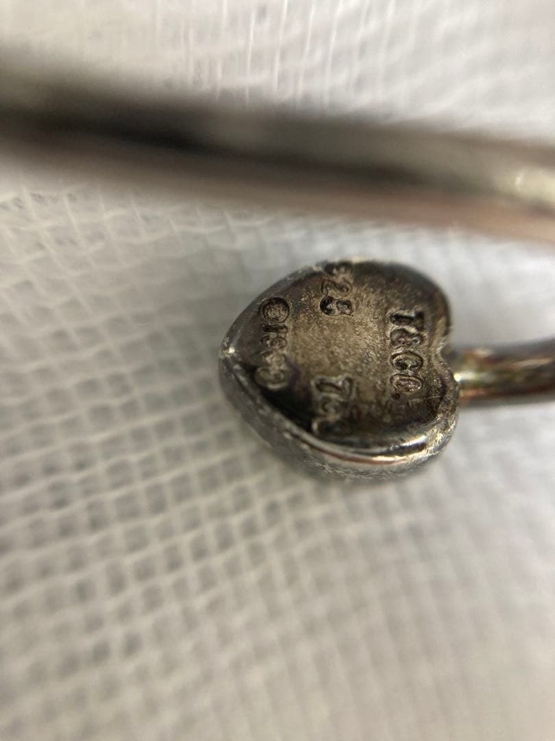 ティファニー　ダブルハートフックバングル シルバー×ゴールド ヴィンテージ