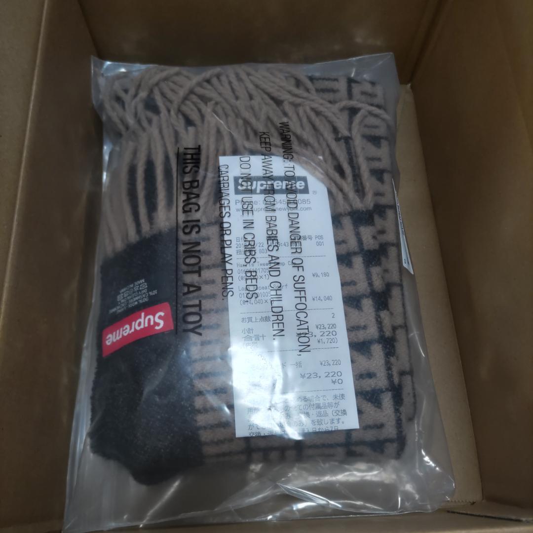 新品　Supreme Logo Repeat Scarf