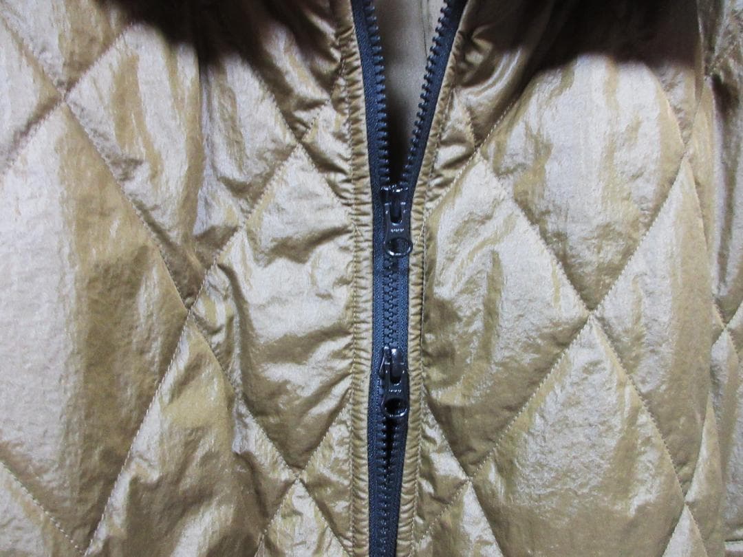 Lallia Mu ラリアムー　ボア襟　ナイロン　キルティング 中綿　ポンチョ