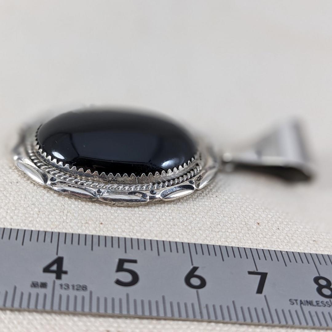 ナバホ族 Wydell Billie作 オニキス ペンダント 925シルバー