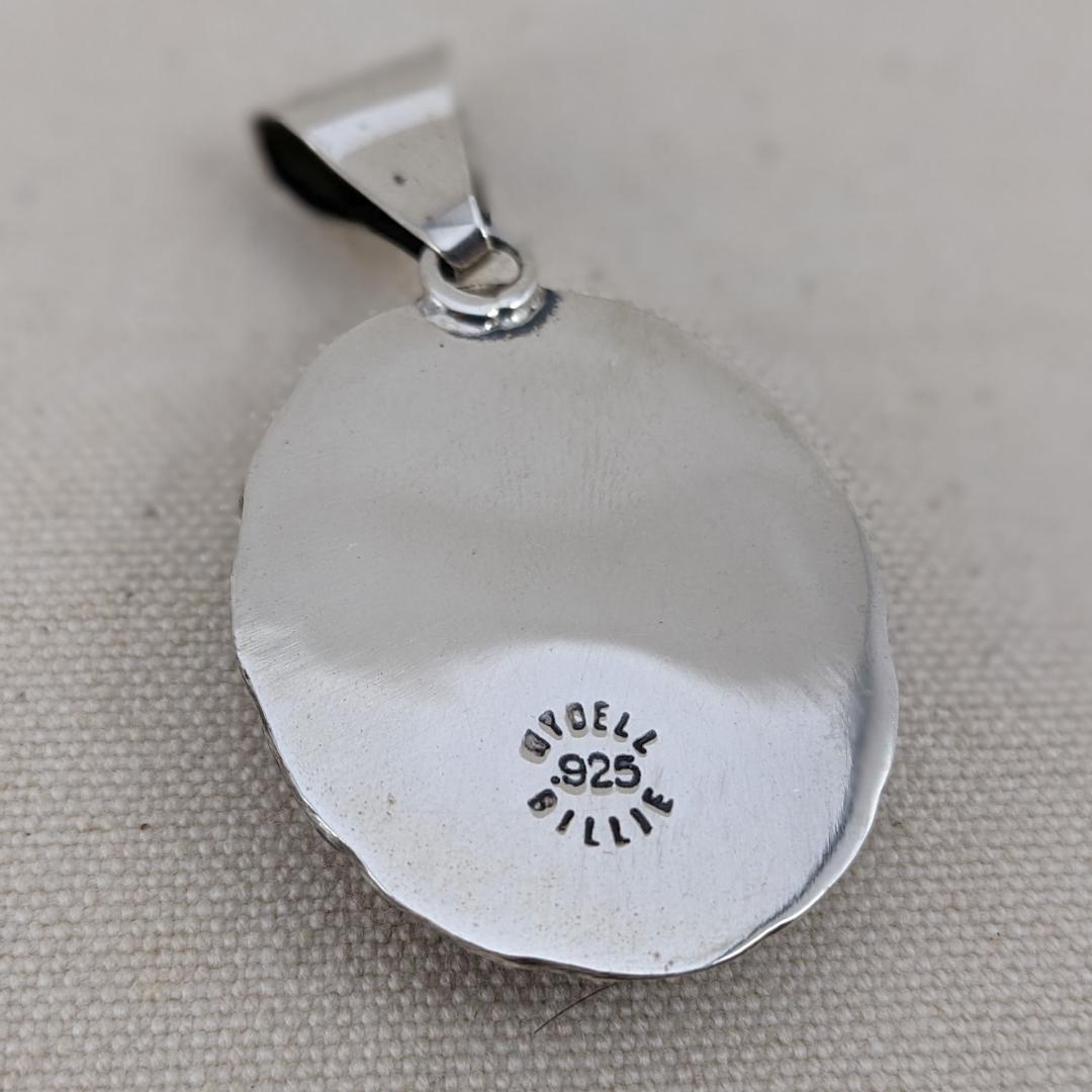 ナバホ族 Wydell Billie作 オニキス ペンダント 925シルバー