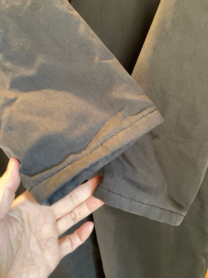 補修跡有り　atelier naruse コットンナイロン中綿コート　黒