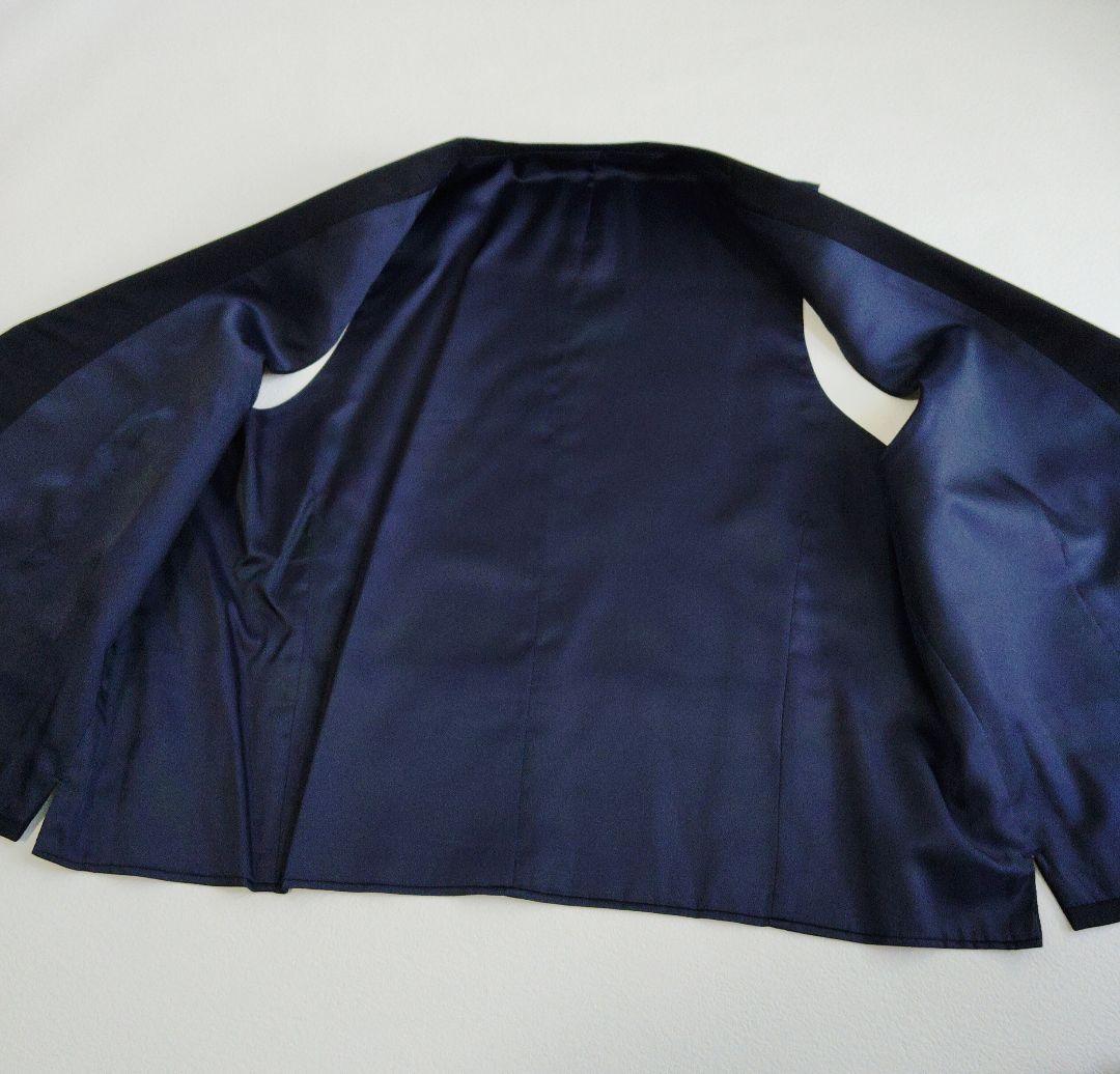 【美品】 AB6 MIYUKI オーダースーツ スリーピース 毛100% 紺