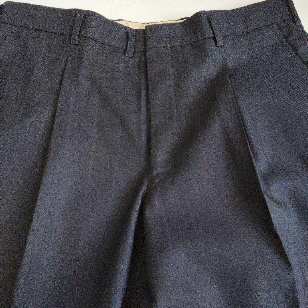 【美品】 AB6 MIYUKI オーダースーツ スリーピース 毛100% 紺