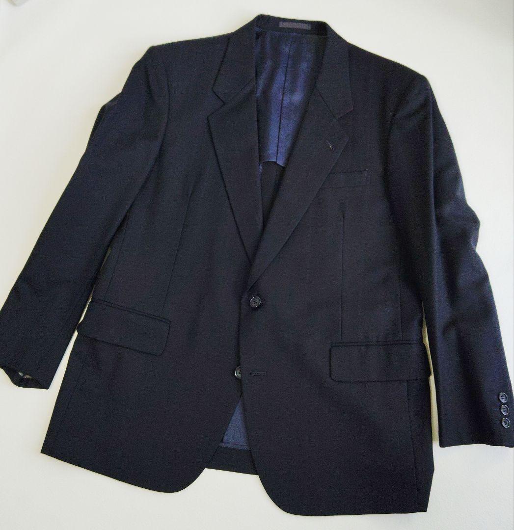 【美品】 AB6 MIYUKI オーダースーツ スリーピース 毛100% 紺