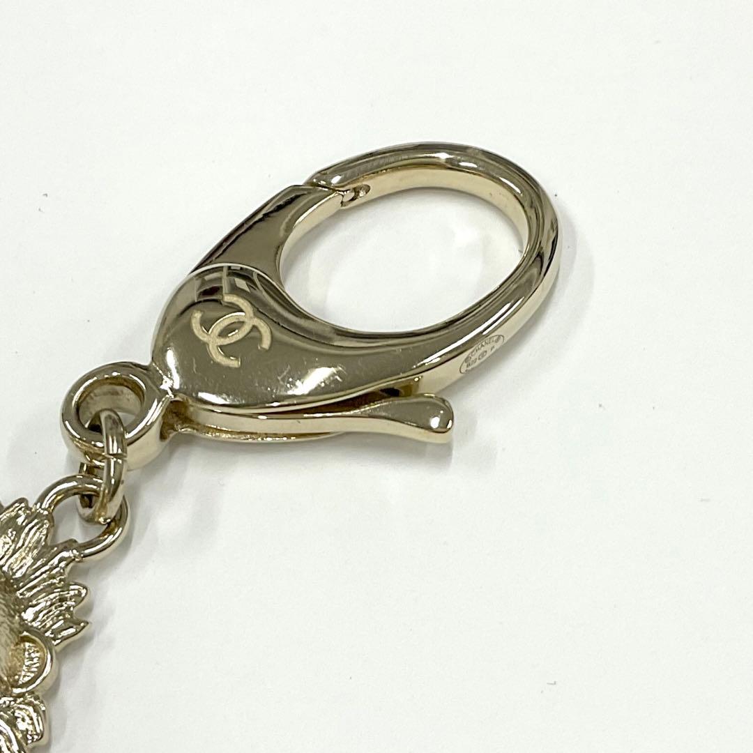 シャネル ココマーク ライオン GP ラインストーン チャーム キーホルダー