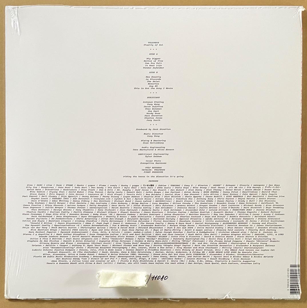 新品 送料込 Vulfpeck Clarity of Cal ナンバリングあり