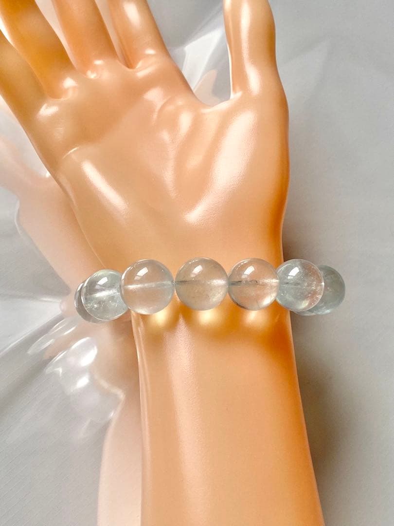 ピンクシラーアクアマリンブレスレット