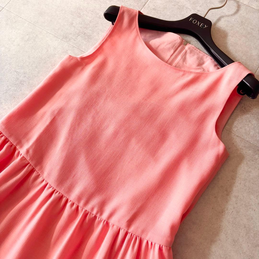 未使用級✨️24年増産 フォクシー ナンタケットドレス 38 ピンク ティアード