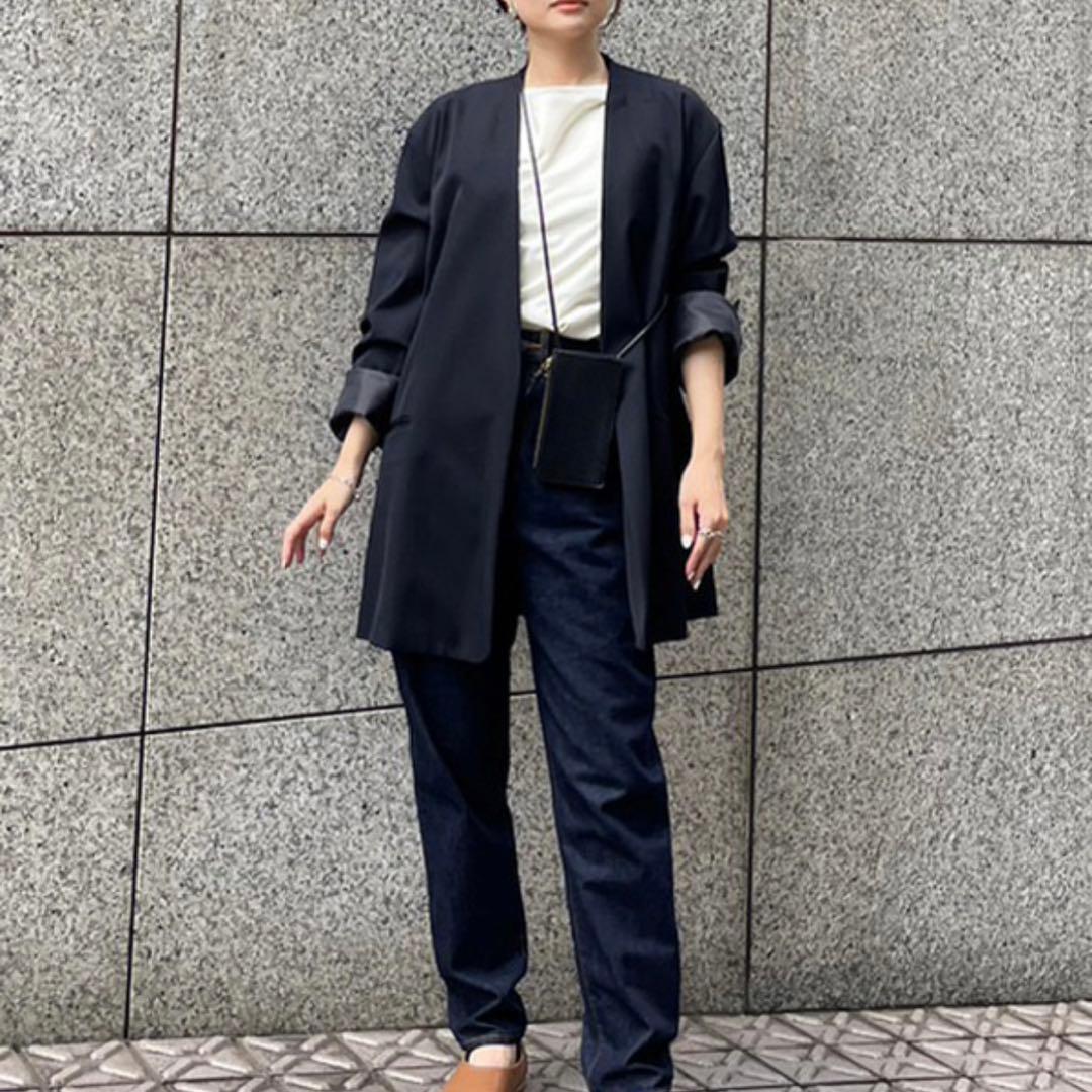 ETRE TOKYO 2way シルエット ノーカラージャケット