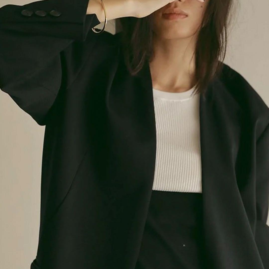 ETRE TOKYO 2way シルエット ノーカラージャケット