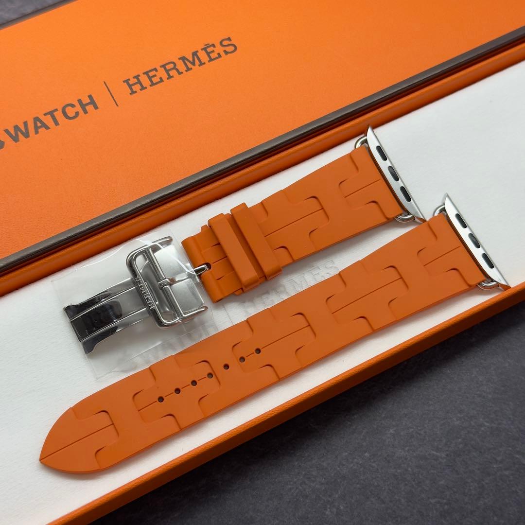 2751 ほぼ未使用　Apple Watch エルメス　キリム　オレンジ　ラバー