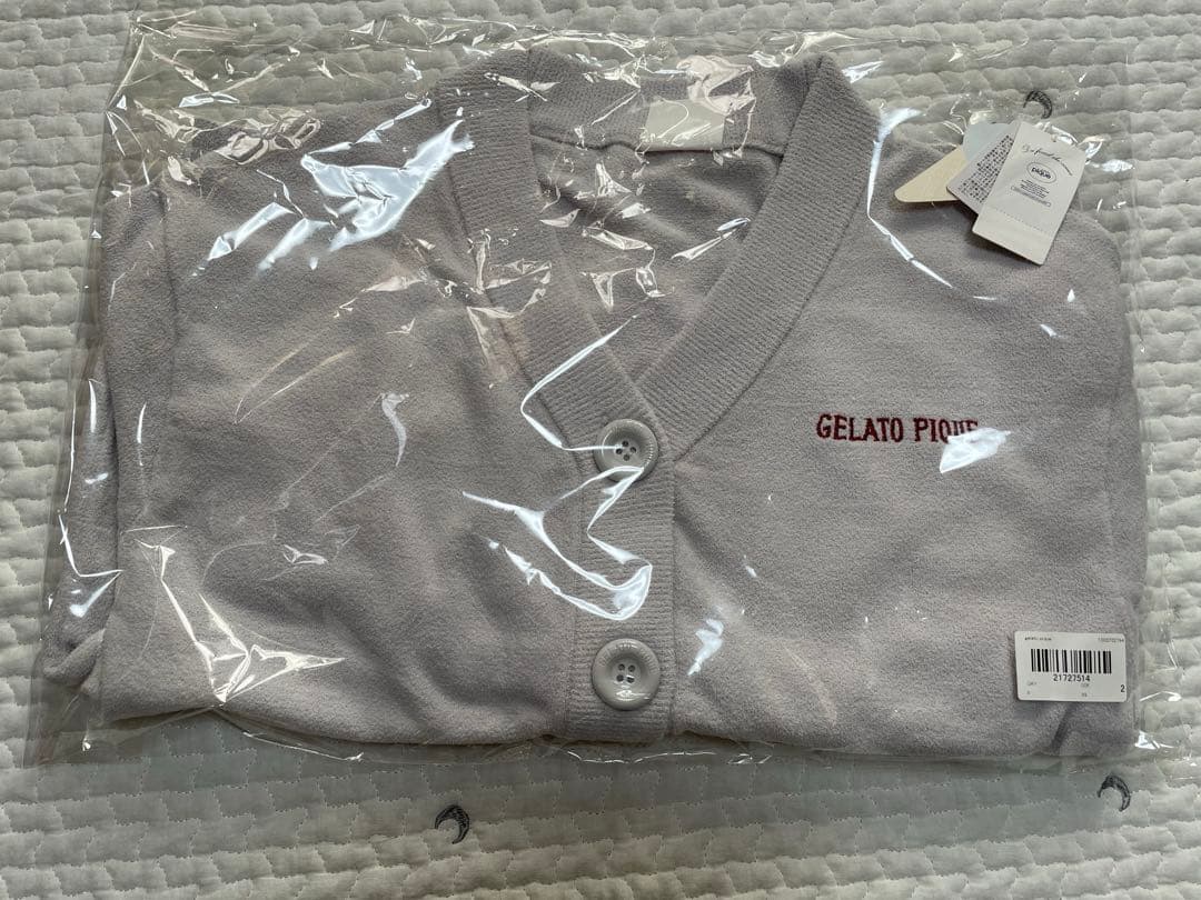 【新品】ジェラートピケ　コアラジャガードカーディガン　グレー