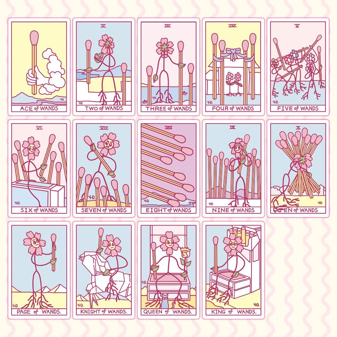 【正規品タロットカード】レア海外インディーズ✨奇妙で可愛いお花のデッキ