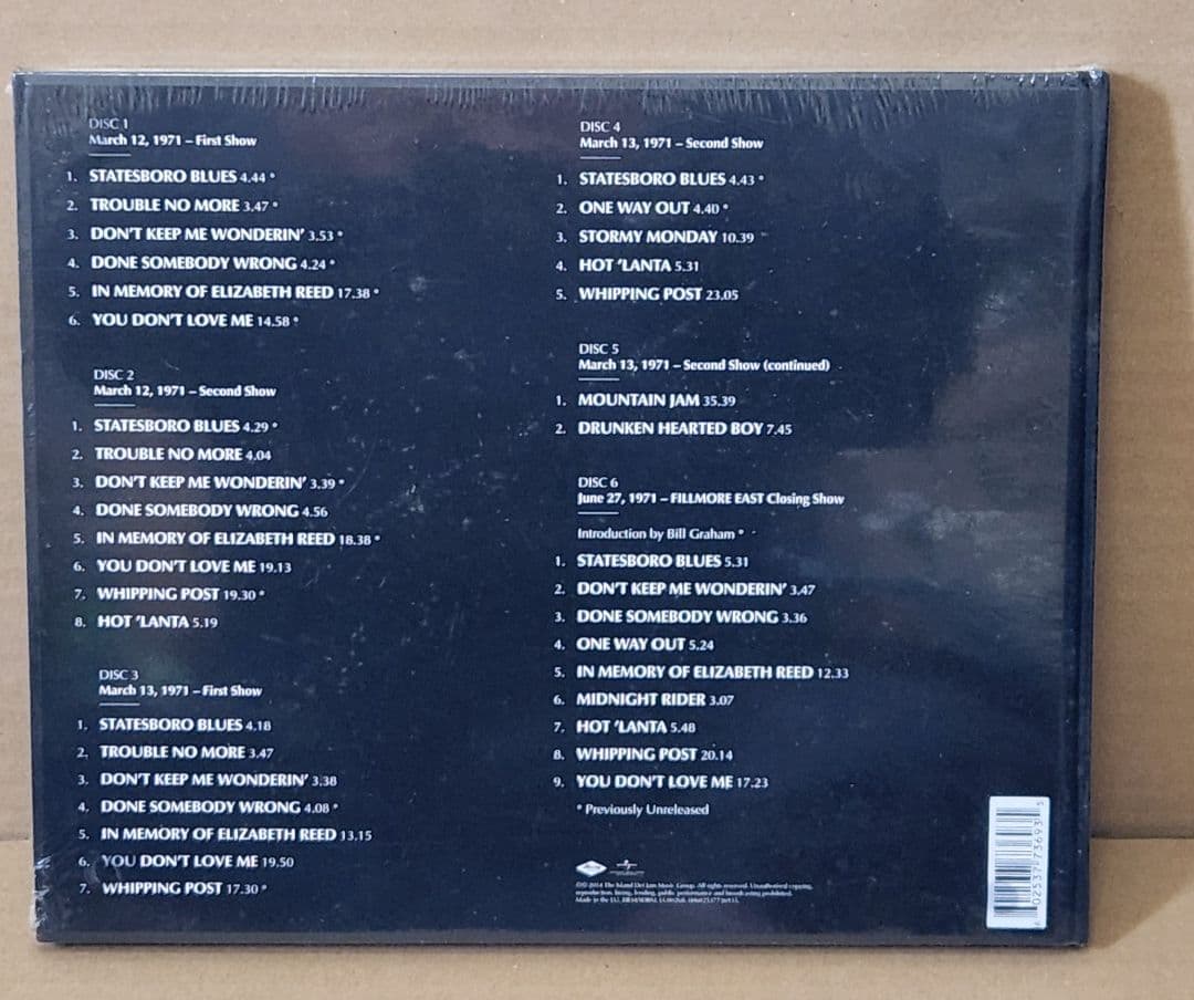 未開封 The Allman Brothers Band 6CD