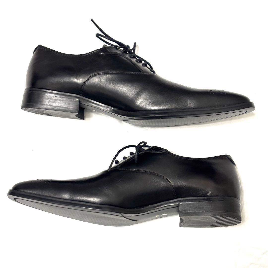 新品 ドレスシューズ メダリオン 本革 革靴 ブラック 27cm ビジネス