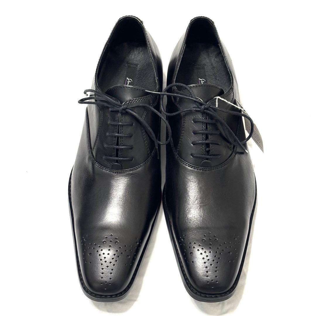 新品 ドレスシューズ メダリオン 本革 革靴 ブラック 27cm ビジネス