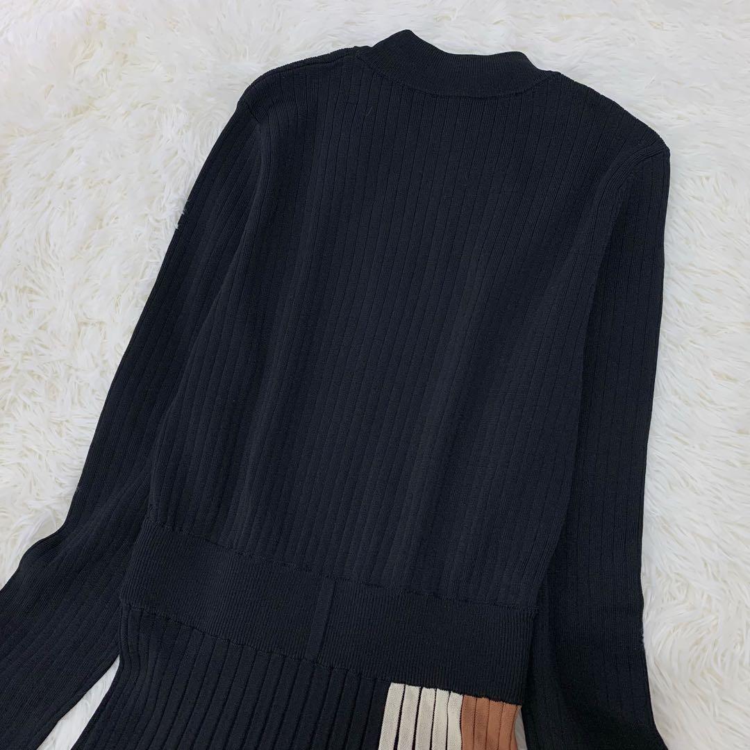 グレースコンチネンタル ダイアグラム スカーフネック ニット ワンピース S