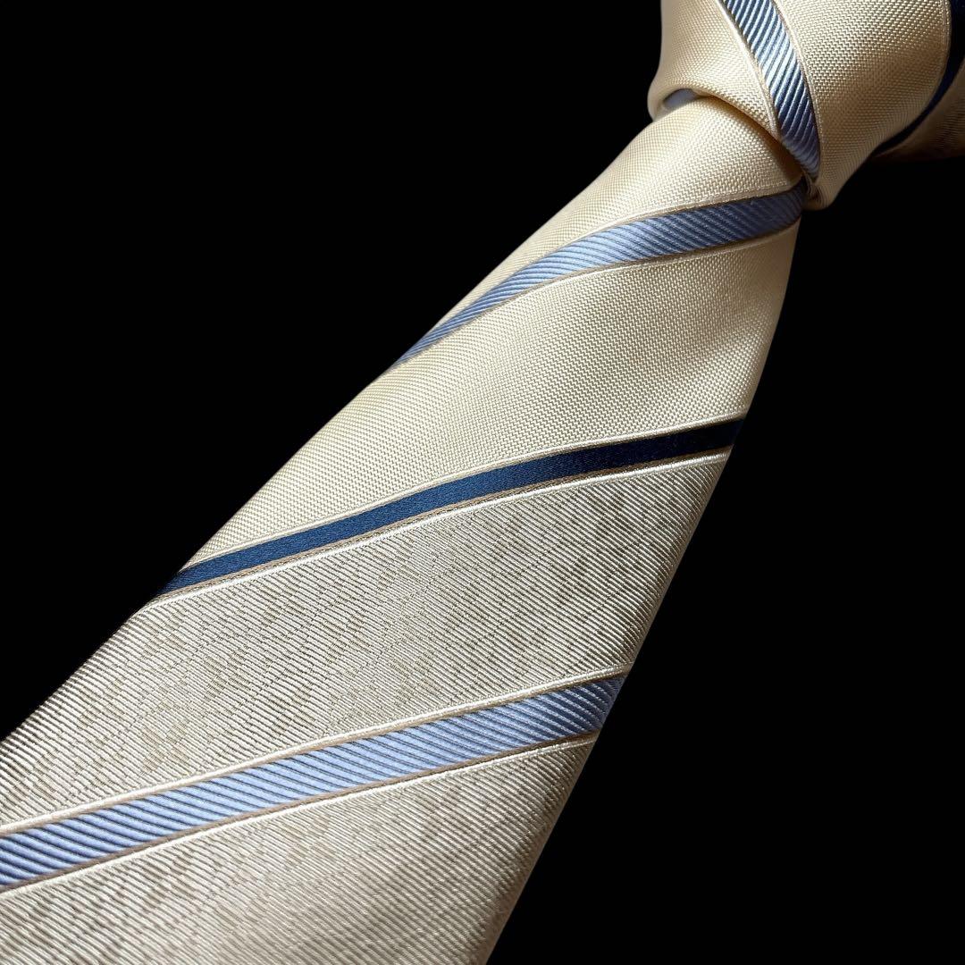 箱付 未使用 ルイヴィトン モノグラム シルク ネクタイ 光沢 アイボリー