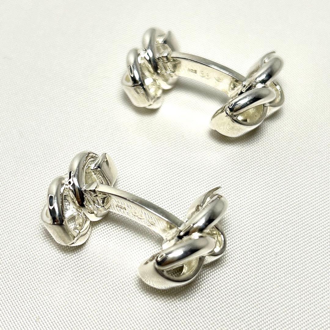 お値下げです。エルメス カフス　シルバー925　ダブルフェィス　貴金属