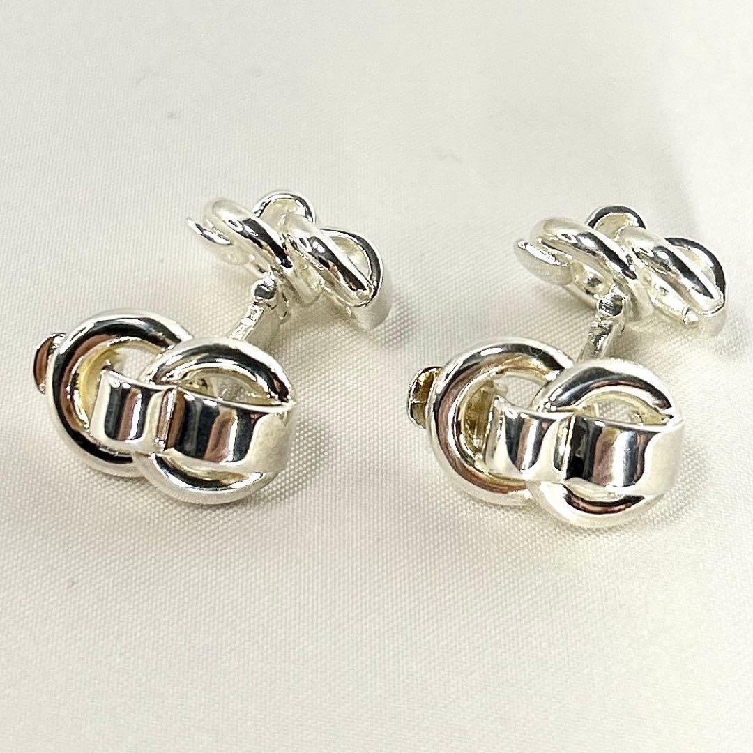 お値下げです。エルメス カフス　シルバー925　ダブルフェィス　貴金属