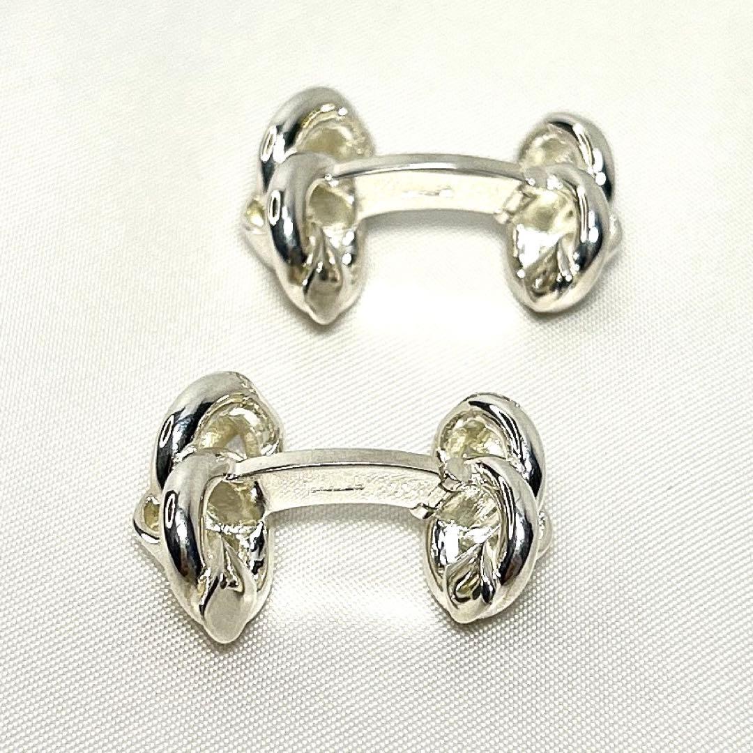 お値下げです。エルメス カフス　シルバー925　ダブルフェィス　貴金属