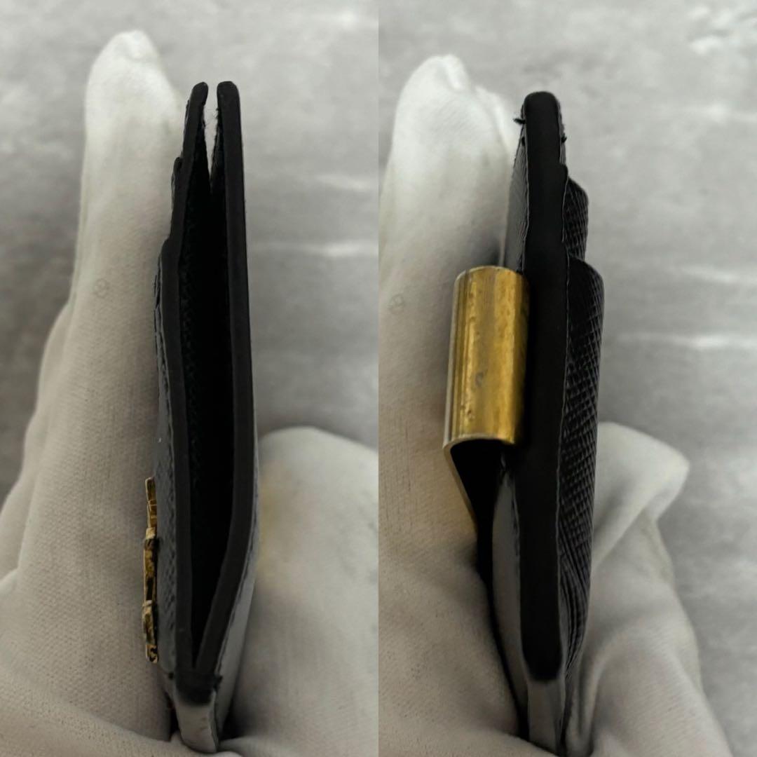 美品✨プラダ カードケース 名刺入れ マネークリップ サフィアーノ ロゴ 黒