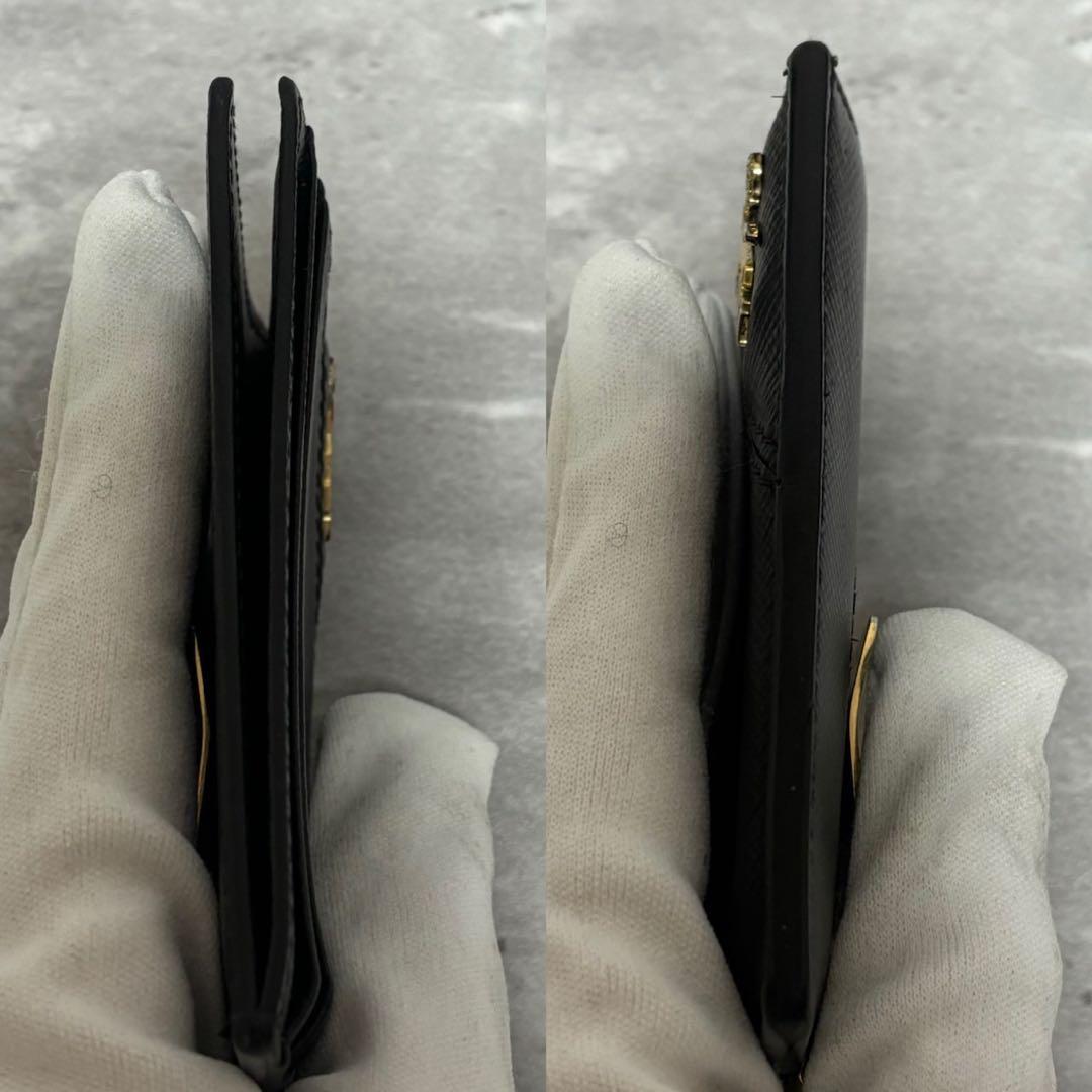 美品✨プラダ カードケース 名刺入れ マネークリップ サフィアーノ ロゴ 黒