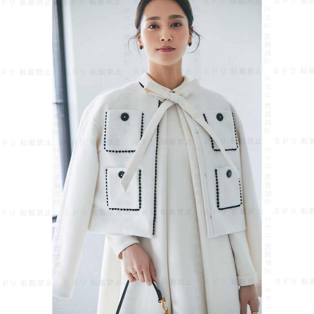 紙タグ付き　seven ten ポコポコトリムウールレットジャケット