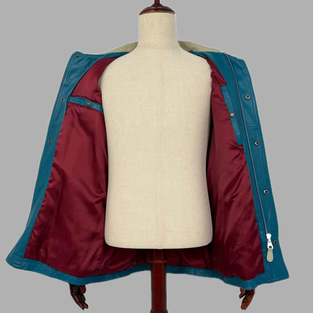 希少カラー AVIREX レザーバーシティジャケット スタジャン アヴィレックス