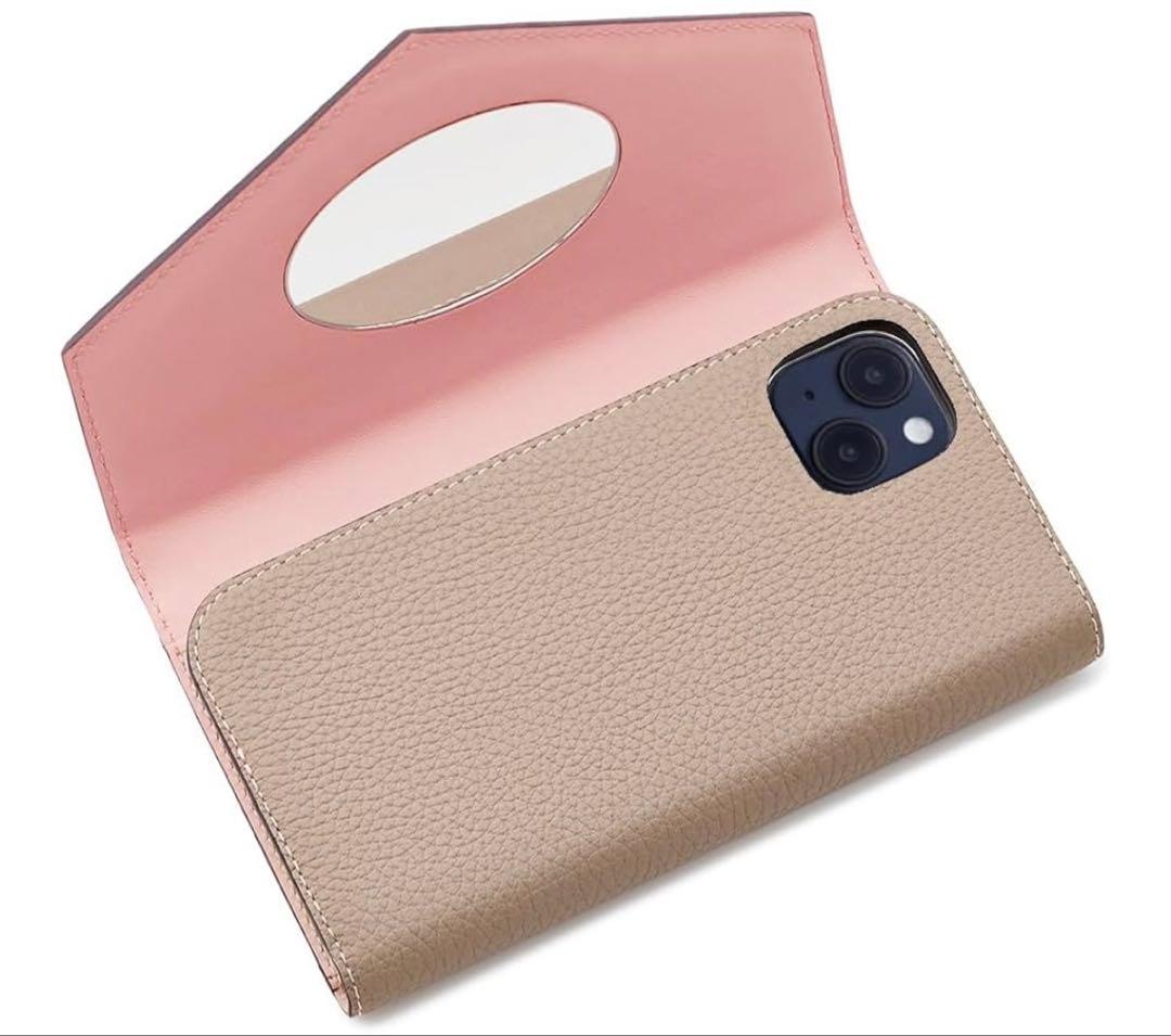 新品未使用⭐︎ボナベンチュラiPhone14ケース ミラーケース シュリンクレザー