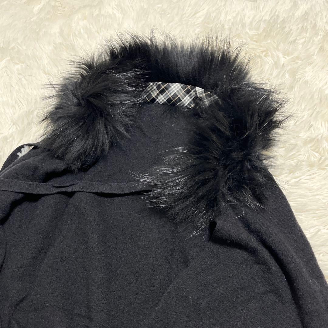 新品✨️ バーバリーブルーレーベル ケープ ノバチェック タヌキファー 希少✨️